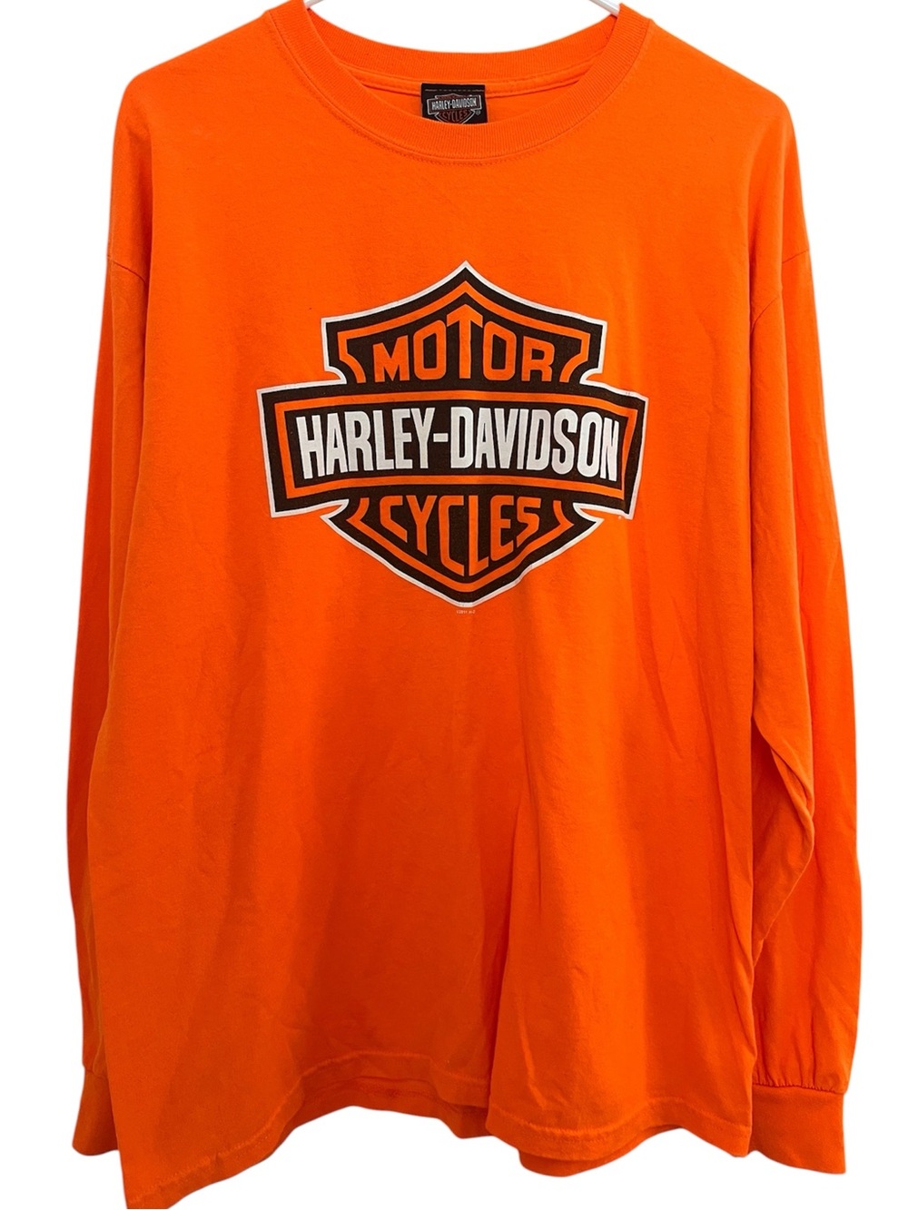 Harley Davidson Neon Orange Ling Sleeve Tee